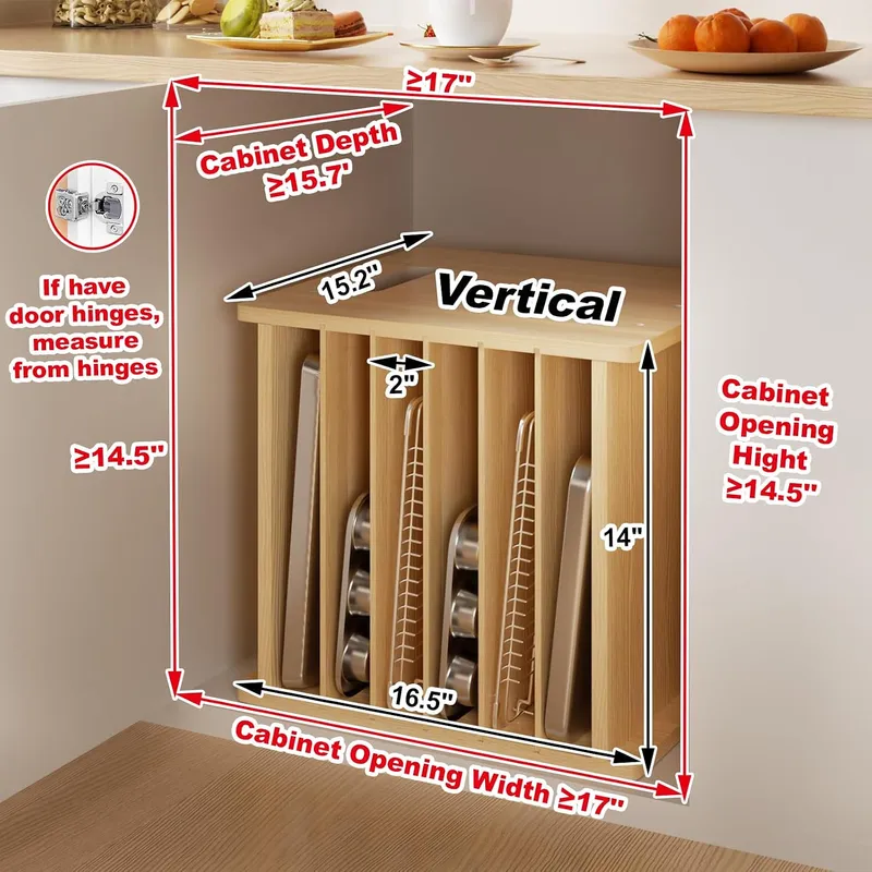 Divisórias de bandeja de madei - Kitchen Baking Sheet Organizer avaliação e preço