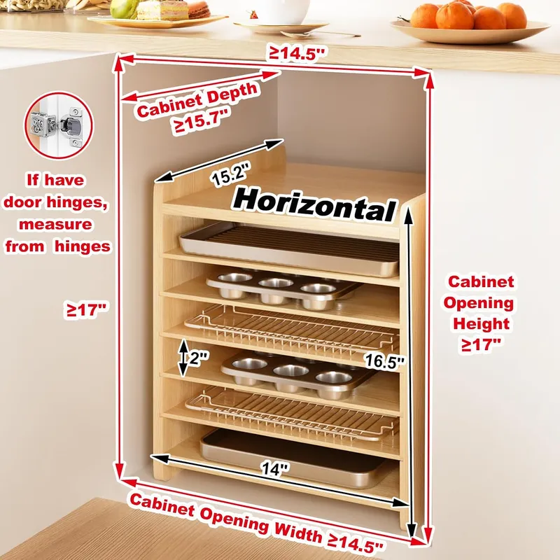 Divisórias de bandeja de madei - Kitchen Baking Sheet Organizer avaliação e preço