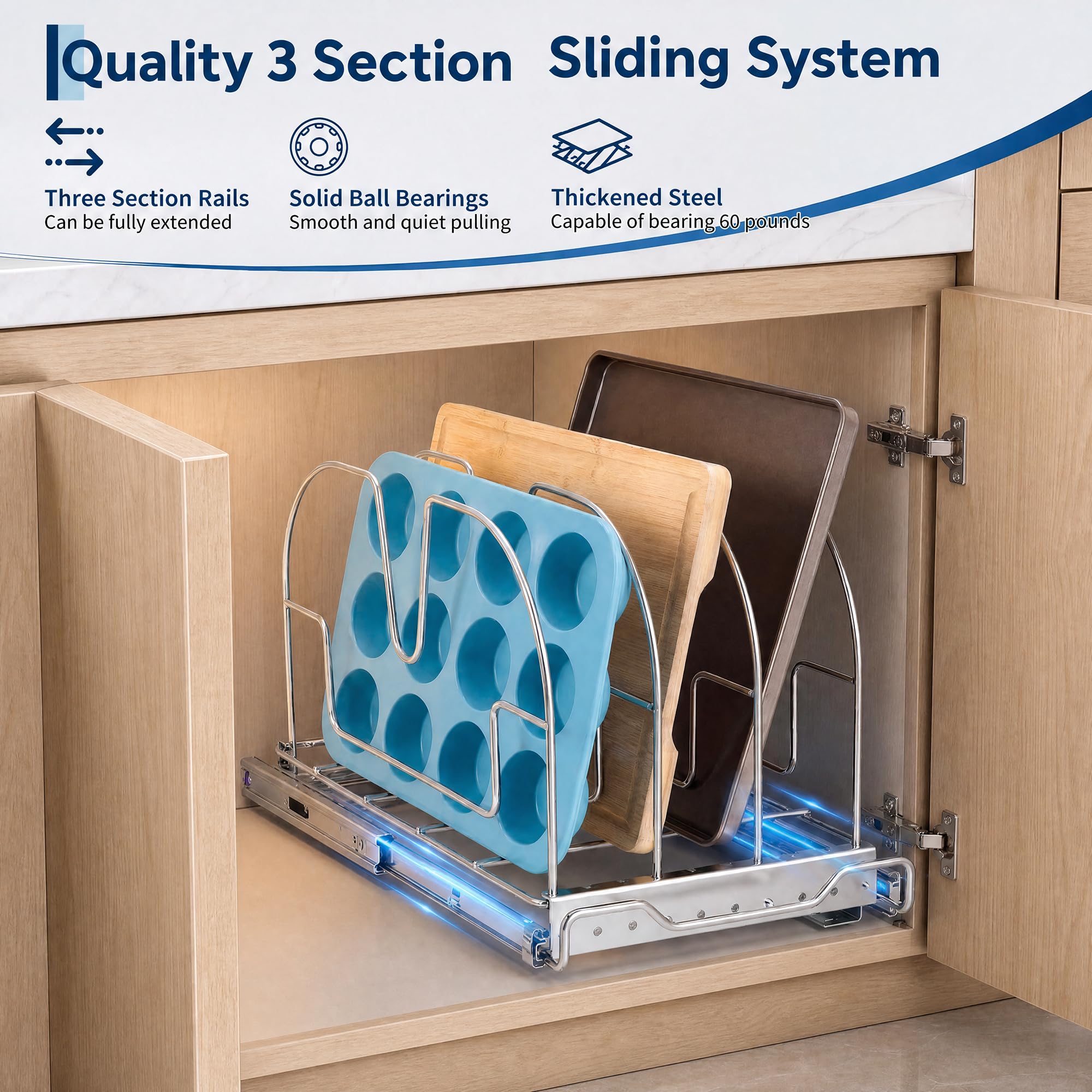 Organizador de cozinha em aço  - Kitchen Baking Sheet Organizer avaliação e preço
