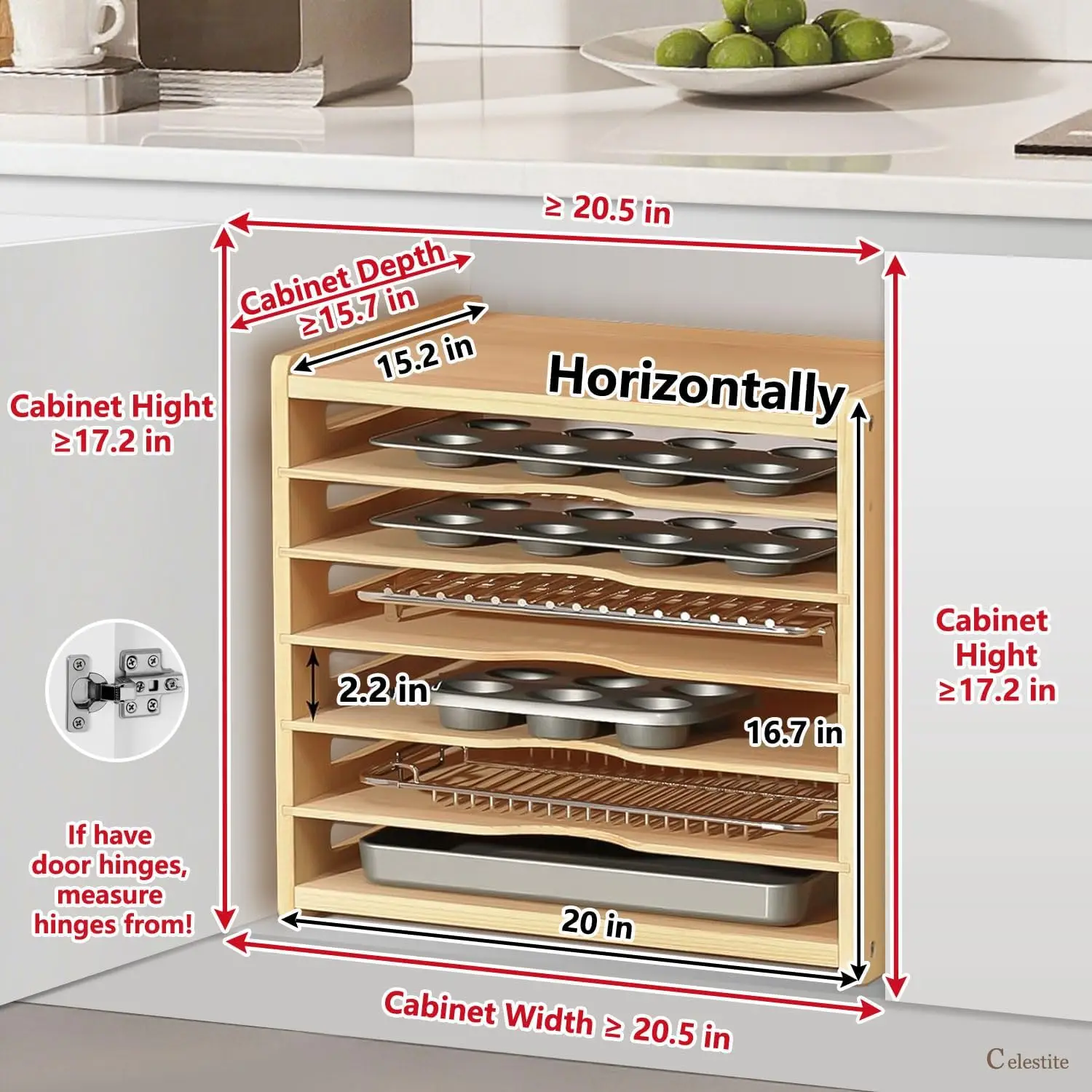 Divisórias de Madeira para Arm - Kitchen Baking Sheet Organizer avaliação e preço
